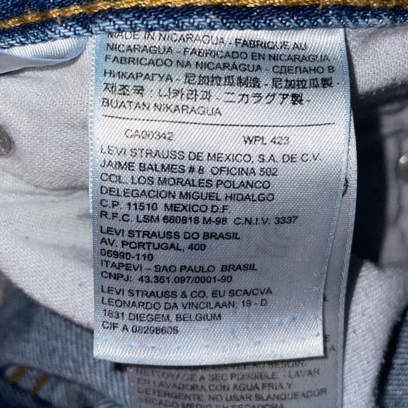 Levi's 505 Jean Straight Leg Regular Fit High Rise Zipper Fly Demin Blue Jeans - Picture 3 of 9